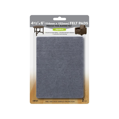 Slipstick Heavy Duty Self-Adhesive Floor Felt Pads 114x152mm Grey 2 Pack