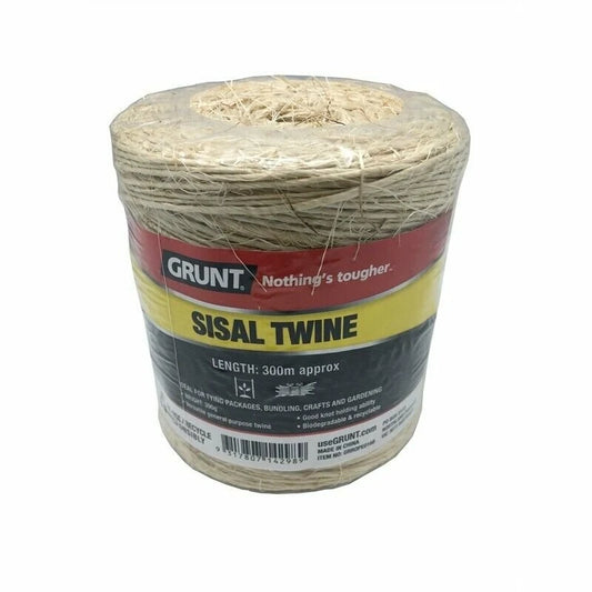 Grunt 300m Natural Sisal Twine - Durable, UV Resistant, Eco-Friendly, Easy to Handle