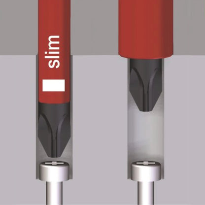 Wiha 12 Piece Insulated Screwdriver Set, SoftFinish, VDE 1000V, Slim Blades