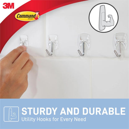 Command™ Small Clear Adhesive Utensil Hooks 9 Pack - Strong Hold, Damage-Free, Versatile Use