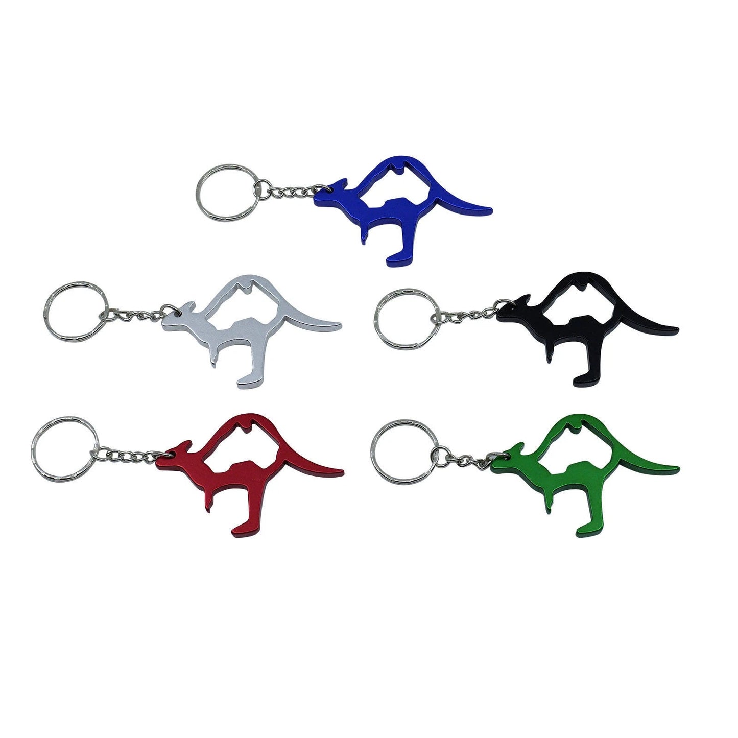EHI Key Essentials Kangaroo Bottle Opener Key Ring, Assorted Colours, Nickel Plated Brass