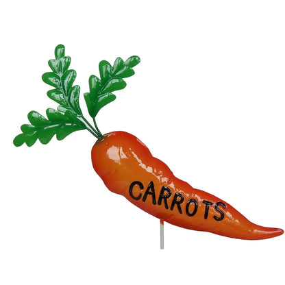Decorative Carrot Garden Stake - Hand-Painted Steel, 500mm Height, Durable Outdoor Marker