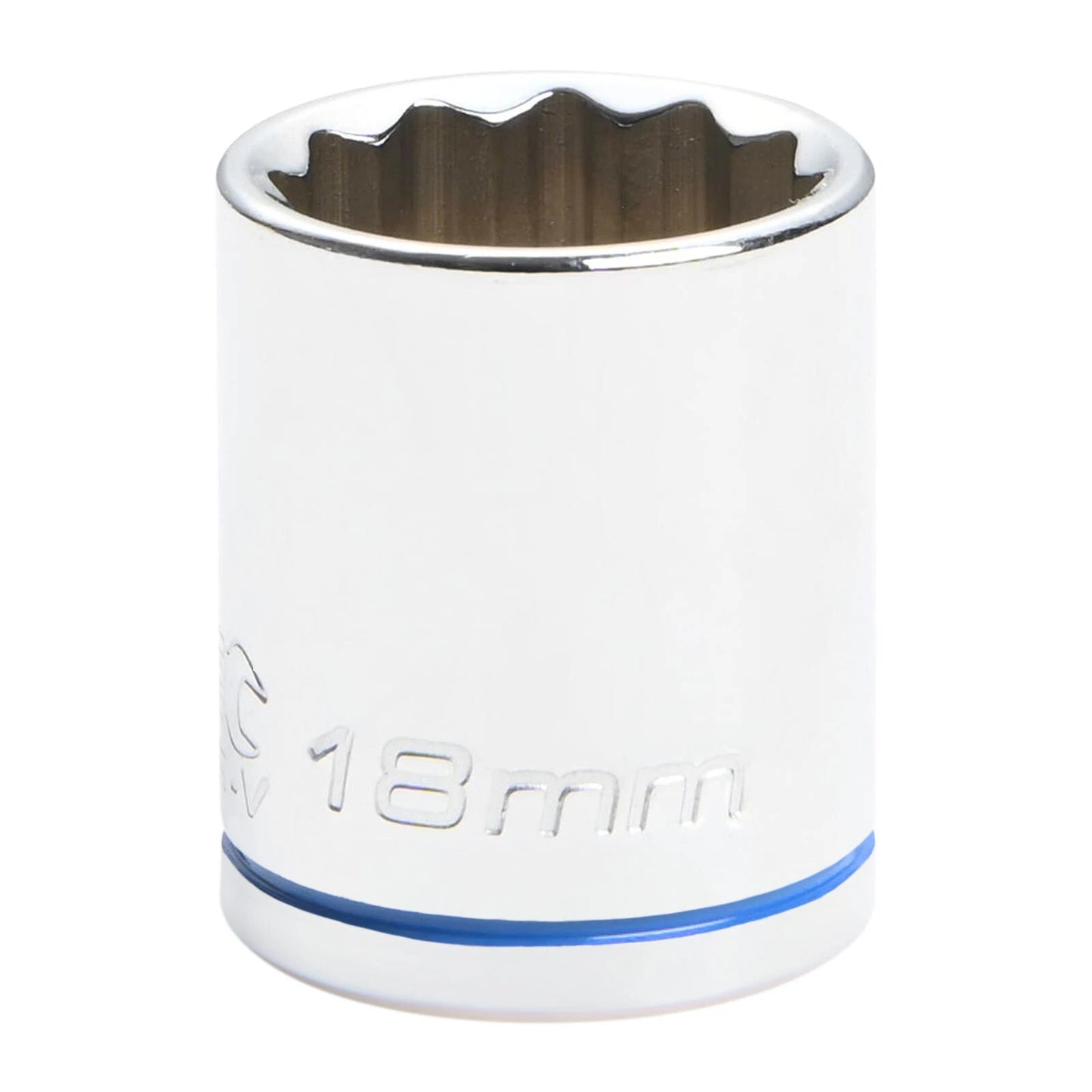 Kincrome 18mm 3/8" Square Drive Socket, Chrome Vanadium, Mirror Polish, 12 Points