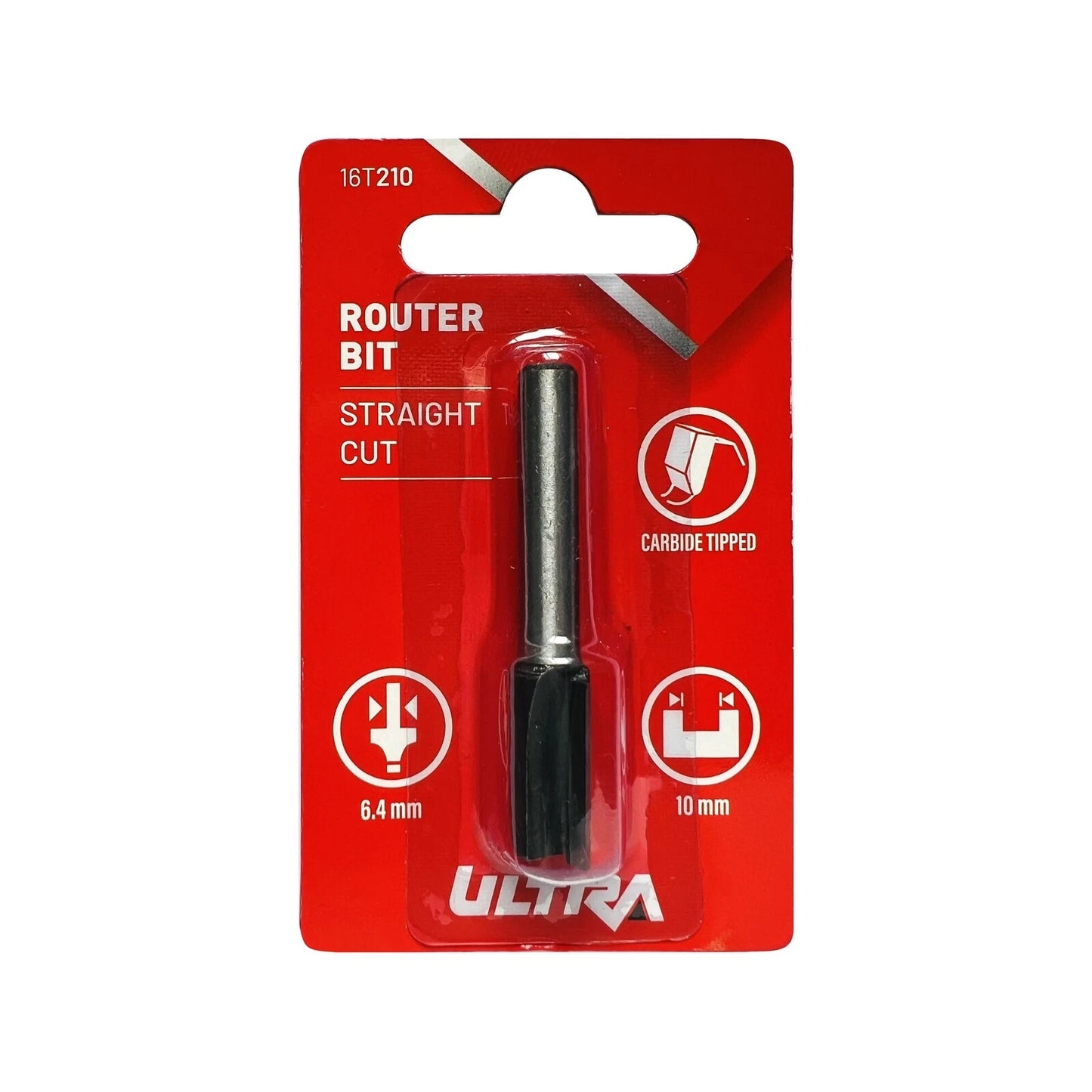 Ultra 6.4 x 10mm Tungsten Carbide Straight Router Bit - Universal Fit, Economical Price