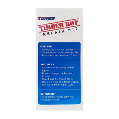 Turbo 500ml Timber Rot Repair Kit - Complete Restoration System for Windows, Doors & Fences