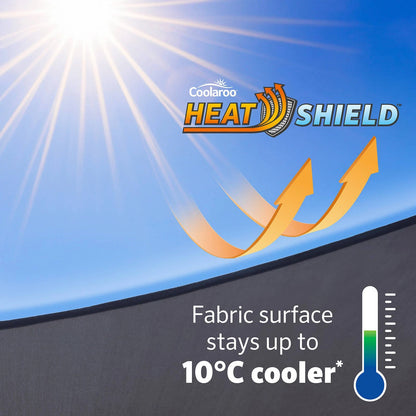 Coolaroo 3.6m Square HeatShield Shade Sail, Peppercorn, UV Protection, Durable HDPE Fabric