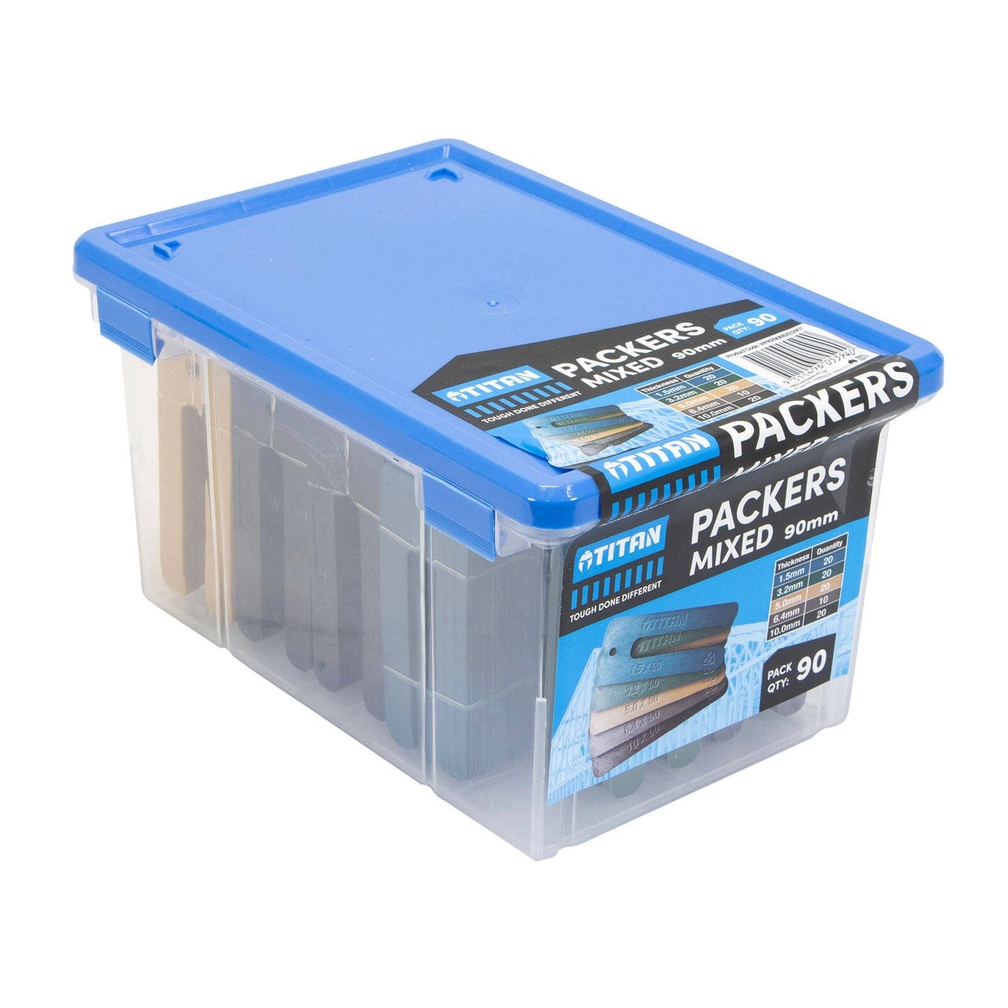 Titan 90mm 90 Piece Mixed Window Packers, UV Stable, High Compressive Strength, Color-Coded