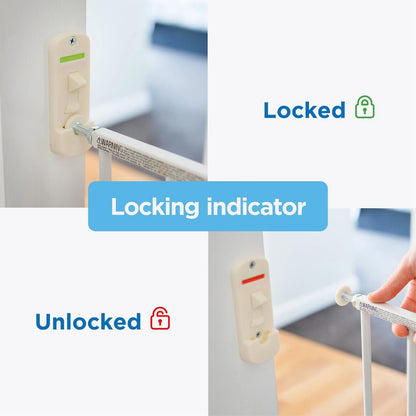 Perma Child Safety Superior Swing Gate, Adjustable 62-102cm, Hardware-Mounted, No Trip Hazard