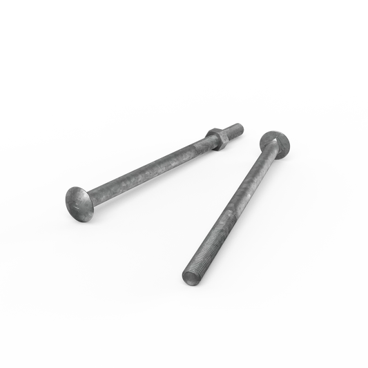 ZENITH M12 x 220mm Galvanised Cup Head Bolts & Nuts - Corrosion Resistant, AS Compliant