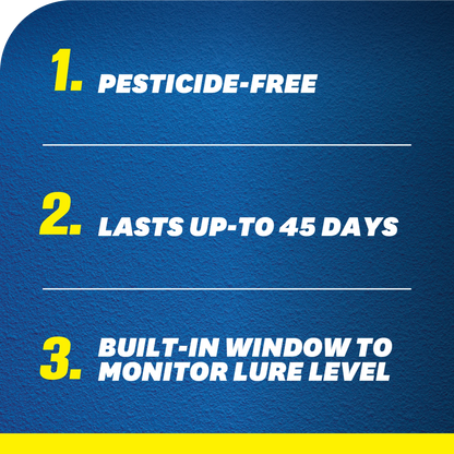 Yates Indoor Fruit Fly Trap 2 Pack - Pesticide-Free, Long-Lasting, Apple-Shaped Design