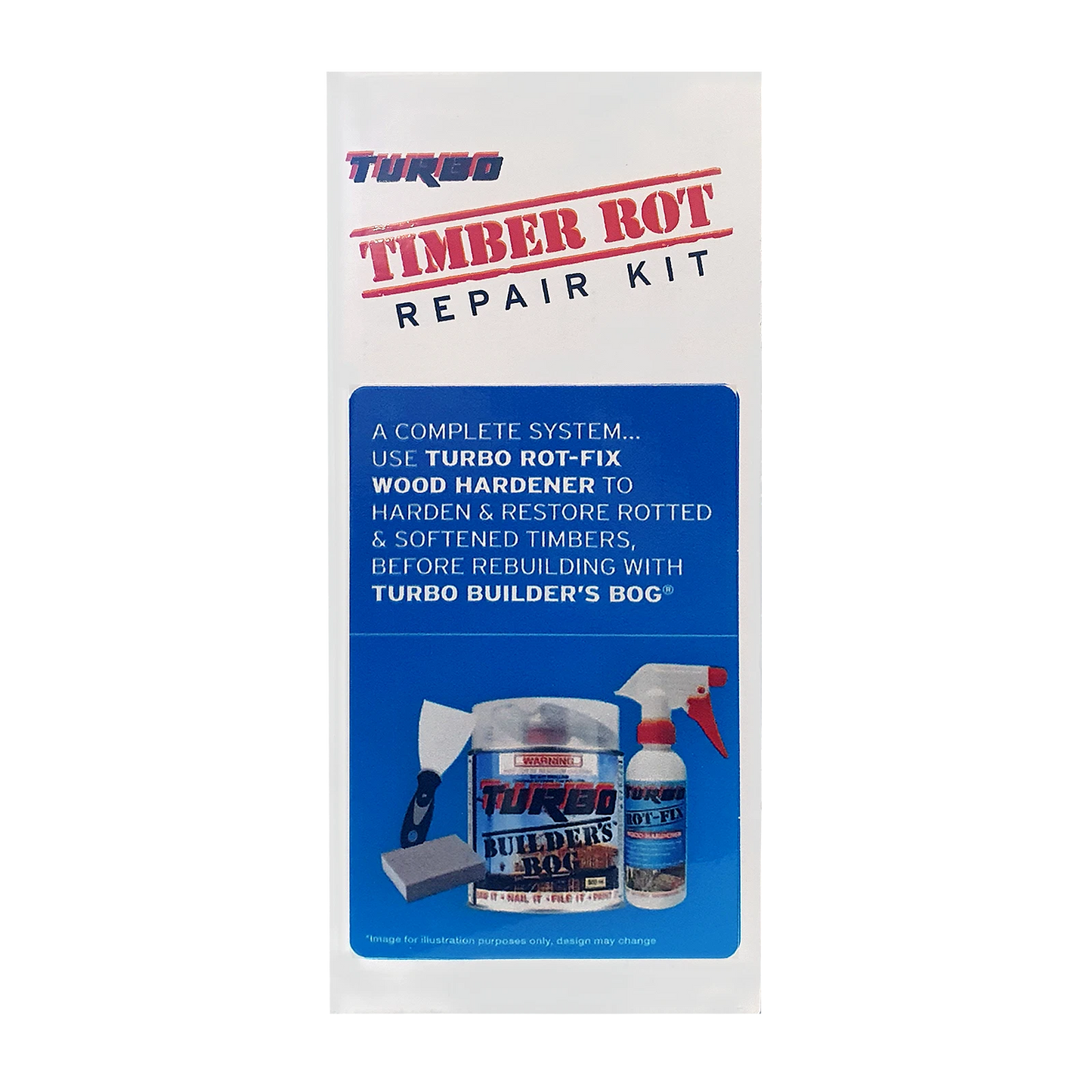Turbo 500ml Timber Rot Repair Kit - Complete Restoration System for Windows, Doors & Fences
