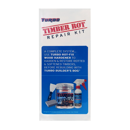 Turbo 500ml Timber Rot Repair Kit - Complete Restoration System for Windows, Doors & Fences