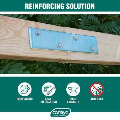 Carinya Galvanised Mending Plate Bracket 250x75x5mm, Reinforced Strength, Durable Steel