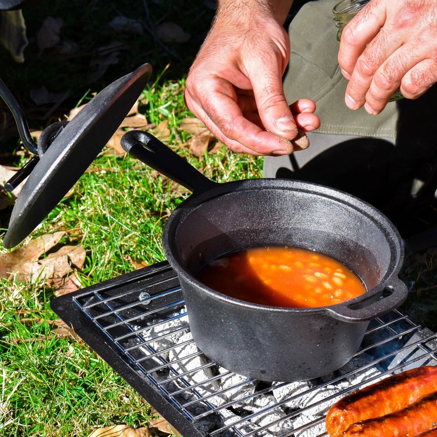 Jumbuck 1L Cast Iron Saucepan - Versatile, Durable, Indoor & Outdoor Cooking