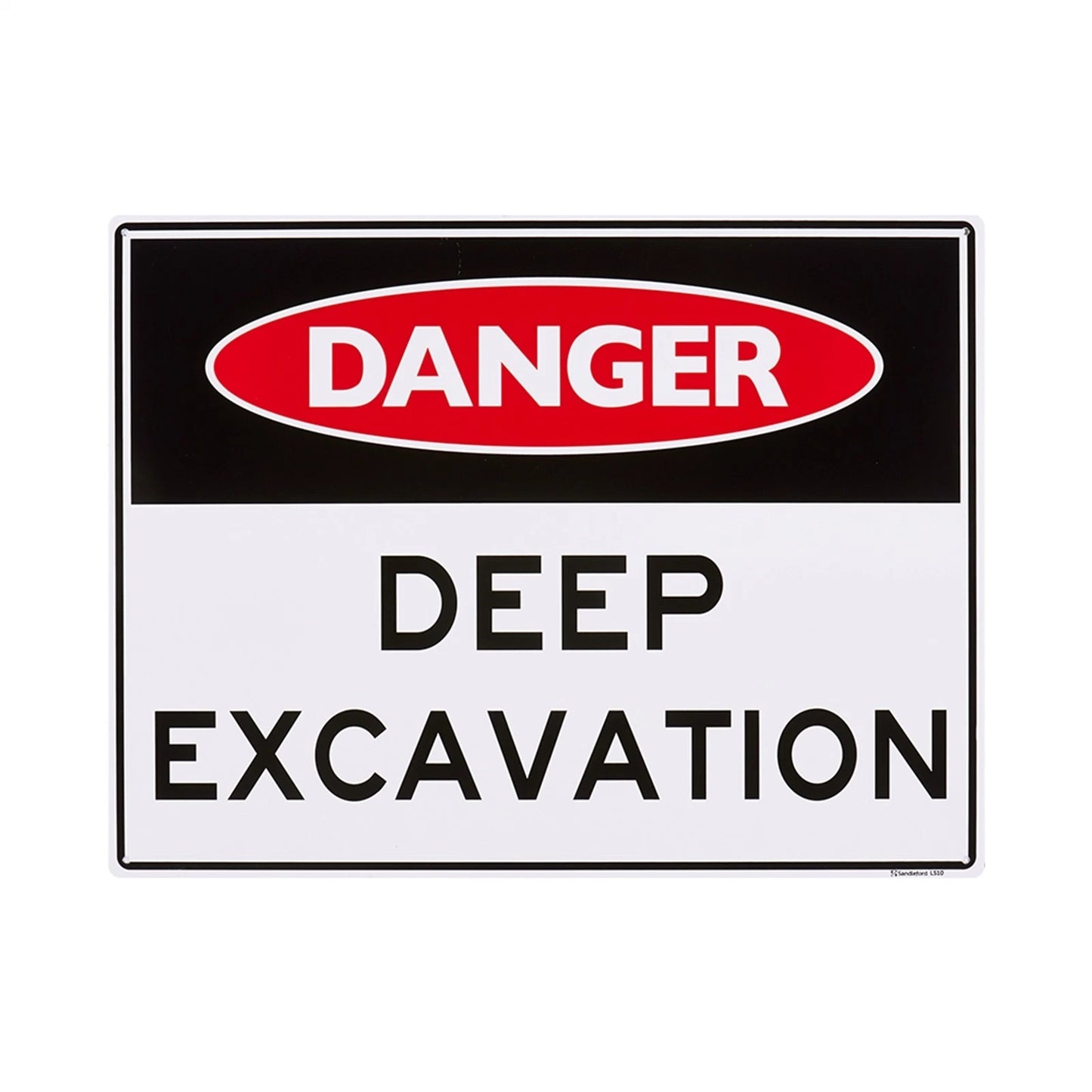 Sandleford Deep Excavation Sign 450x600mm UV Resistant Polypropylene Safety Compliance