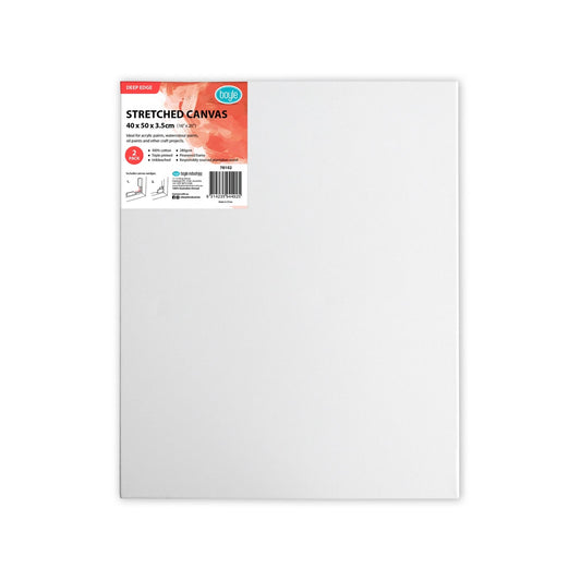 Boyle 40x50cm Deep Edge Stretched Canvas 2 Pack - 100% Cotton, Triple Primed, Eco-Friendly