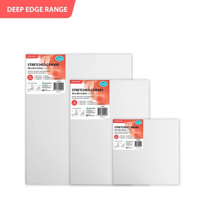 Boyle 40x50cm Deep Edge Stretched Canvas 2 Pack - 100% Cotton, Triple Primed, Eco-Friendly