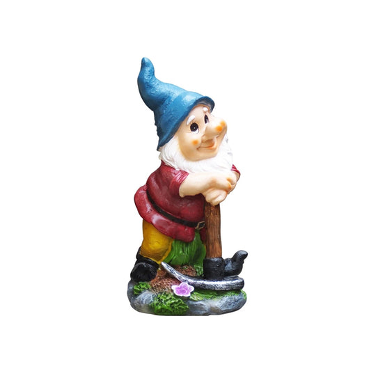 Northcote Pottery Blue Forest Dwarf Gnome Statue 14x28cm Weather Resistant Garden Decor