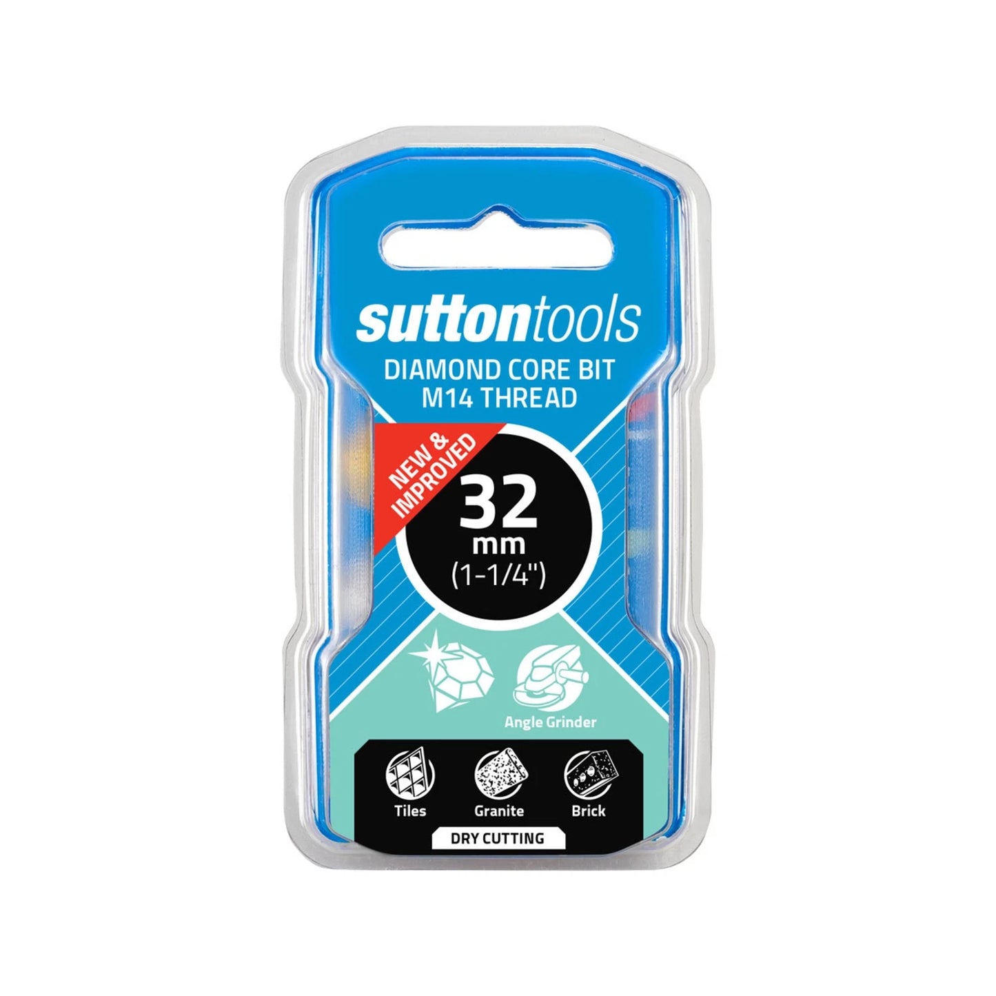 Sutton Tools 32mm M14 Diamond Core Bit for Tile, Marble, Granite, Brick Cutting