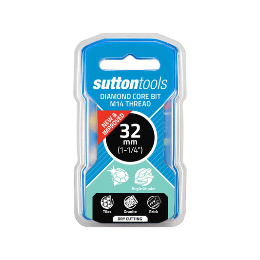 Sutton Tools 32mm M14 Diamond Core Bit for Tile, Marble, Granite, Brick Cutting
