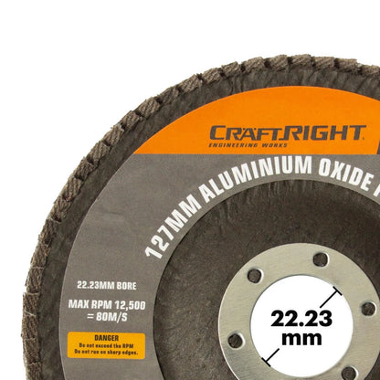 Craftright 127mm Aluminium Oxide Flap Discs 3 Pack - No Backing Pad Needed, Paint & Varnish Removal