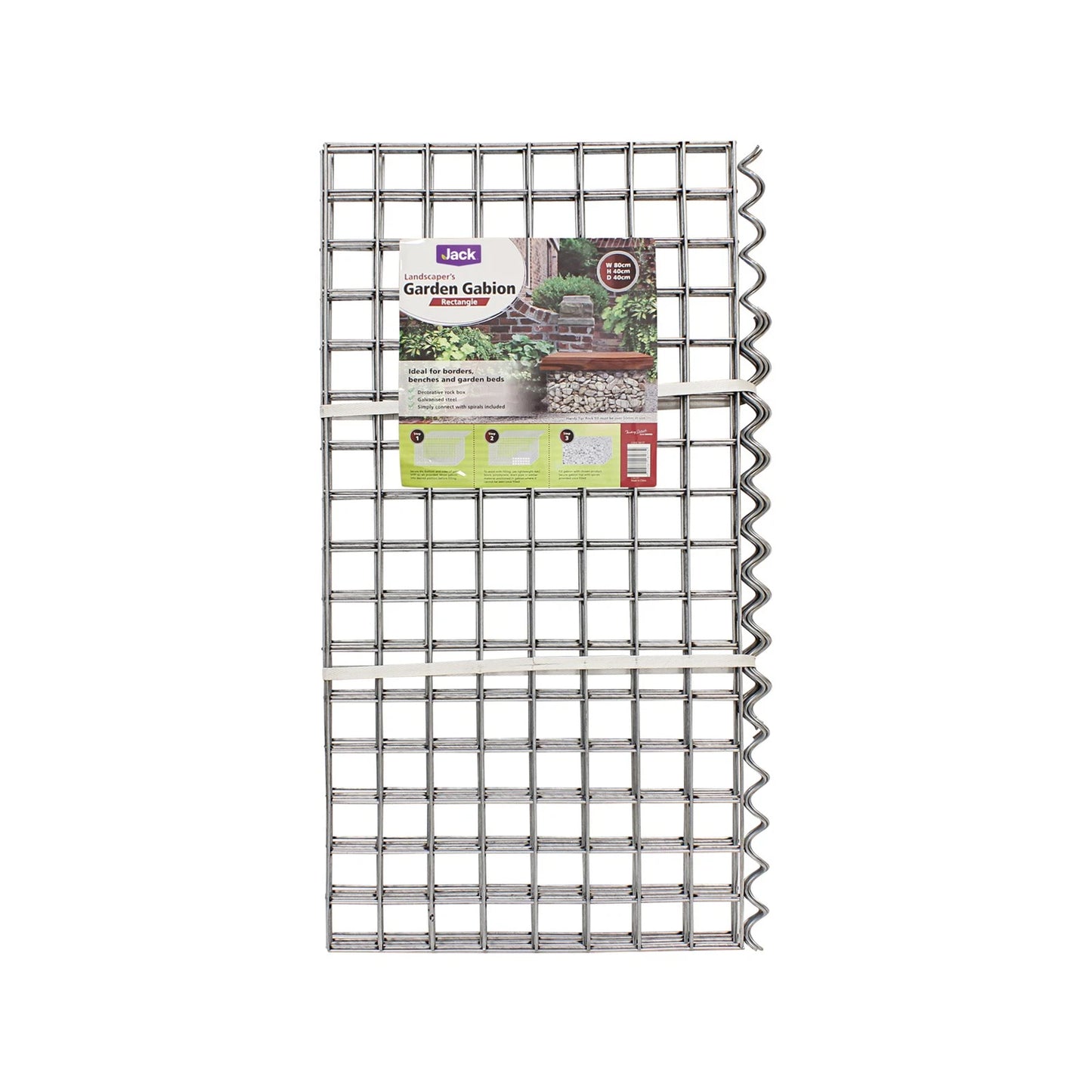 Jack Rectangle Garden Gabion 80x40x40cm - Durable, Easy to Build, Multi-Purpose Design