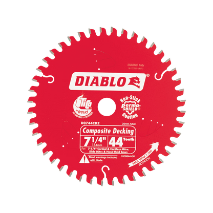 Diablo 7.25" 44T Composite Decking Saw Blade, TiCo Carbide, MTCG, Perma-SHIELD Coating