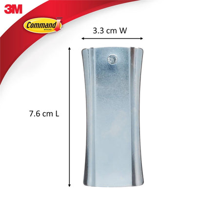 Command™ Large Metal Adhesive Picture Hanger, Damage-Free, Supports 2.2kg, Silver, 1 Pack