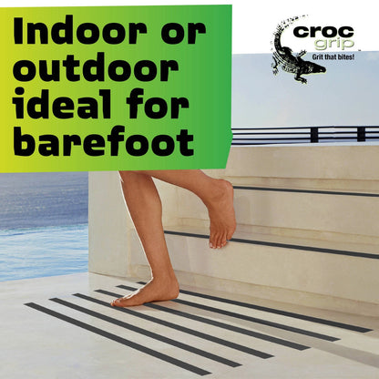 Croc Grip Black Soft Textured Tape 5m x 25mm - Indoor/Outdoor, Slip Resistant, Chemical Resistant