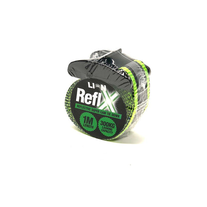 Lion Reflx 1m Super Cam Tie Down, 300kg, Reflective, Heavy Duty
