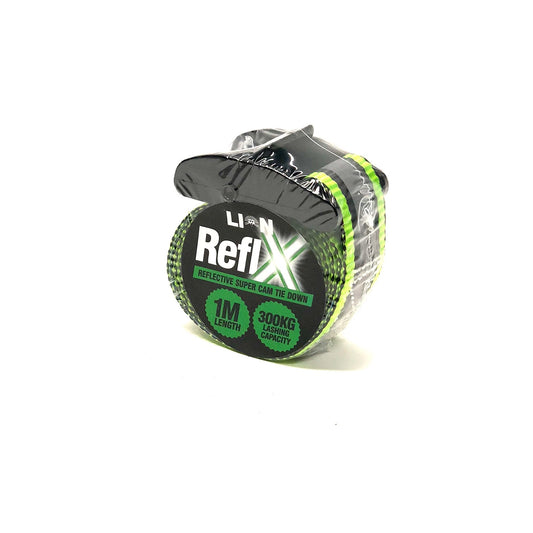 Lion Reflx 1m Super Cam Tie Down, 300kg, Reflective, Heavy Duty