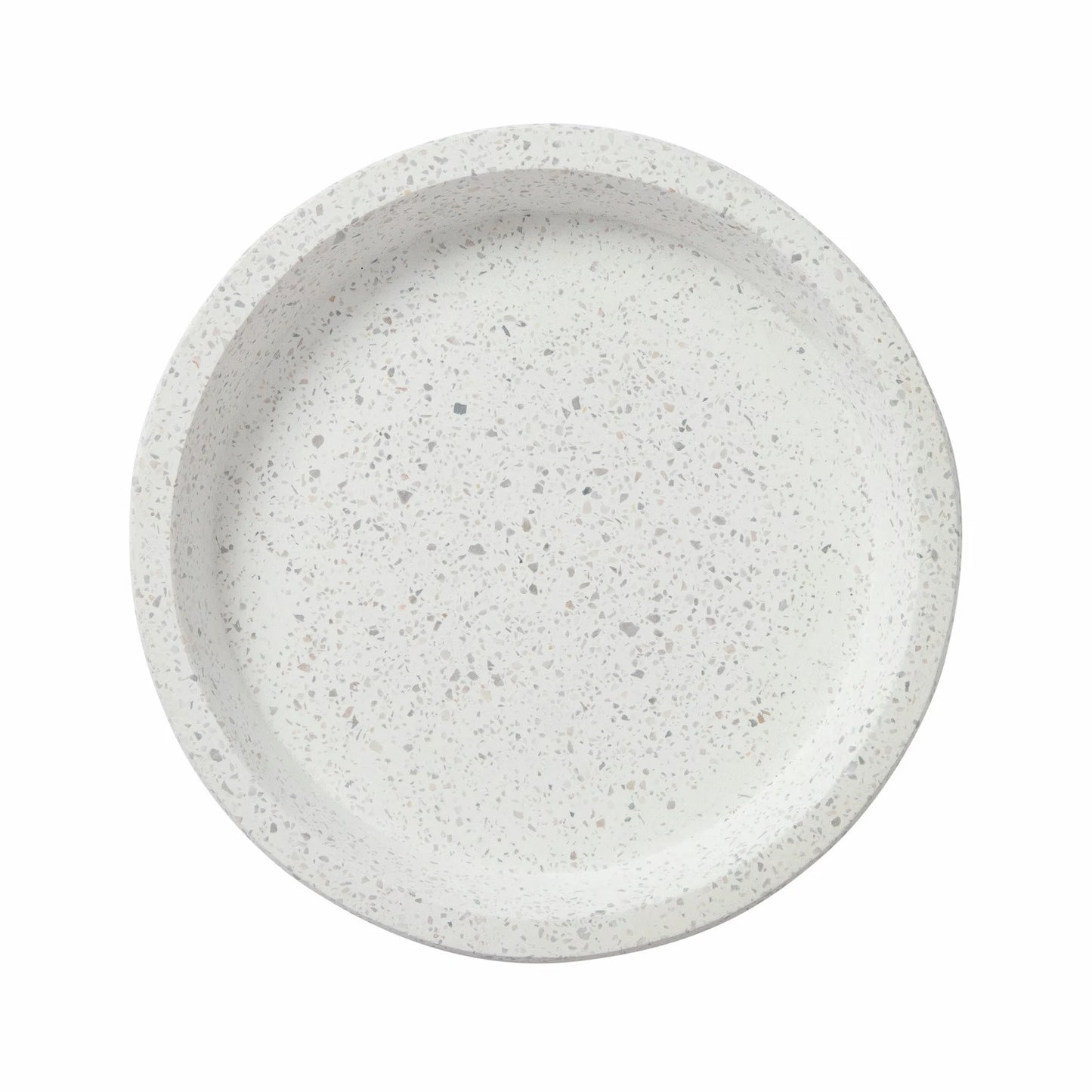 Northcote Pottery White Terrazzo Look Saucer 42x42cm, Durable & Weather Resistant