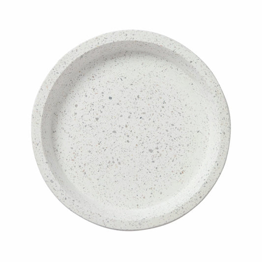 Northcote Pottery White Terrazzo Look Saucer 42x42cm, Durable & Weather Resistant
