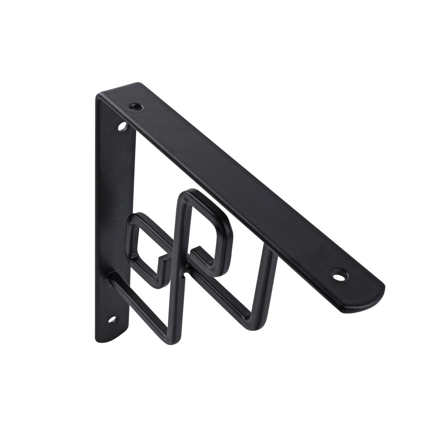 Carinya Black Square Scroll Stayed Bracket 150x150mm, Powder Coated Steel, 30kg Load Capacity
