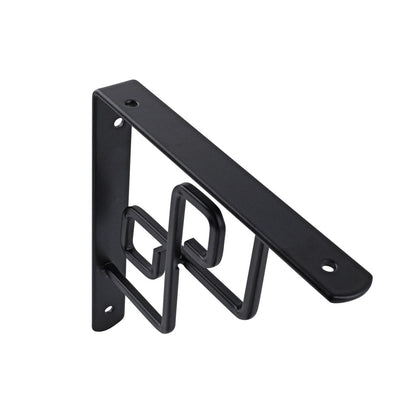 Carinya Black Square Scroll Stayed Bracket 150x150mm, Powder Coated Steel, 30kg Load Capacity