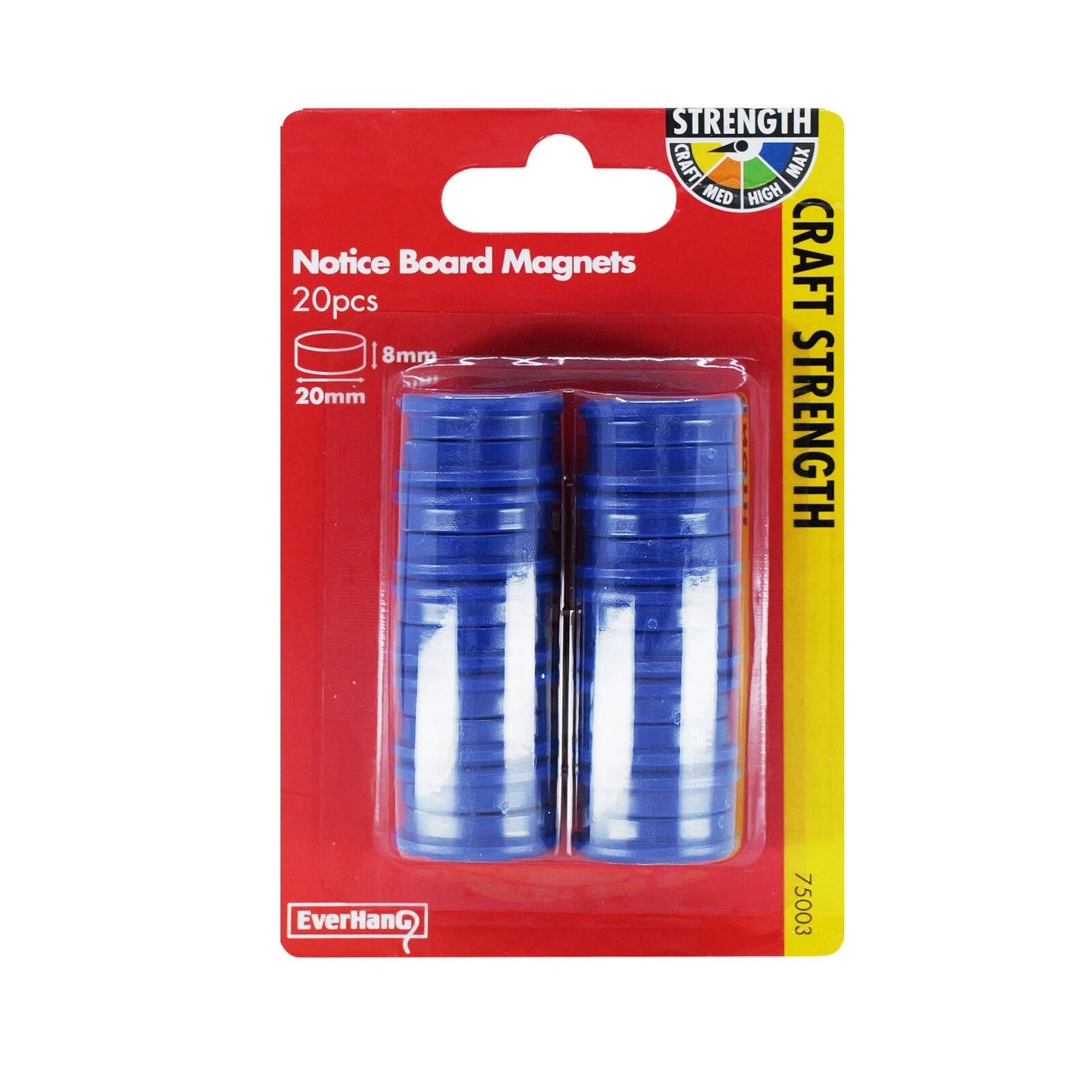 Everhang Dark Blue Magnet 20 Pack - Ceramic, Plastic Coated, Versatile Use