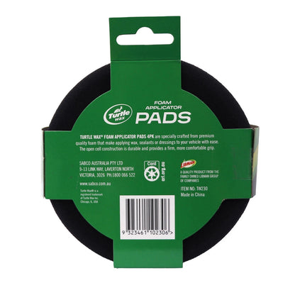 Turtle Wax Foam Applicator Pads 4 Pack - Premium Durable Reusable Car Care Tools