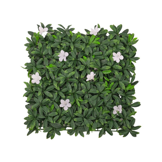 UN-REAL White Petal Artificial Hedge 50x50cm, UV Resistant, Weatherproof, Easy Install
