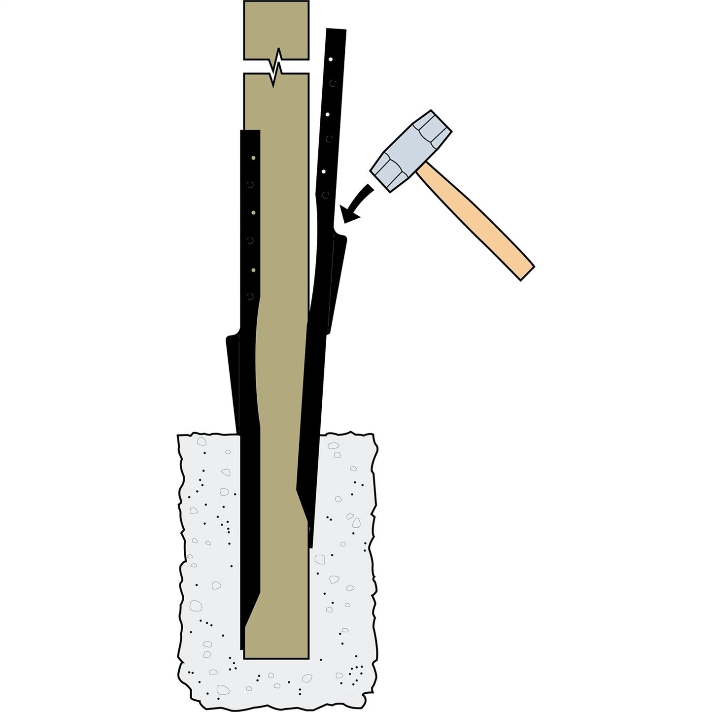 Simpson Strong-Tie 90mm Fence Post Repair E-Z Mender, Carbon Steel, Black Finish