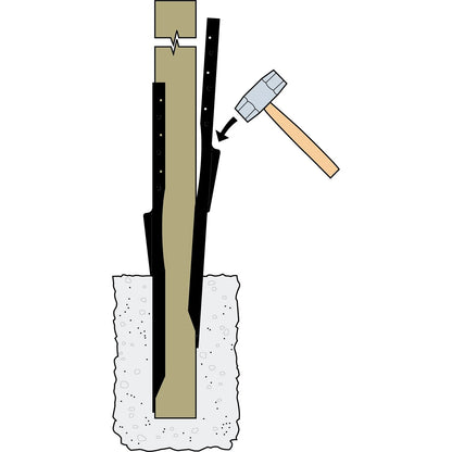 Simpson Strong-Tie 90mm Fence Post Repair E-Z Mender, Carbon Steel, Black Finish
