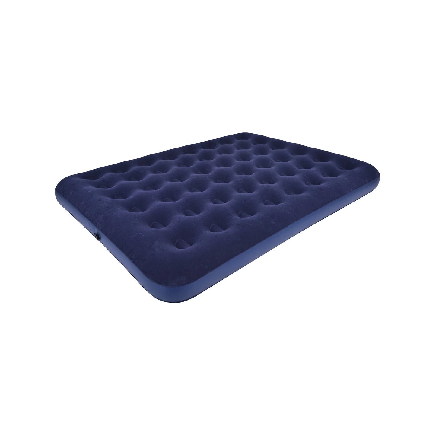 All Set Blue Queen Size Flocked Airbed - Durable Inflatable Camping Mattress