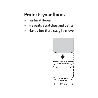 Surface Gard 19mm Black Felt Chair Tips 4 Pcs - Easy Install, Floor Protection