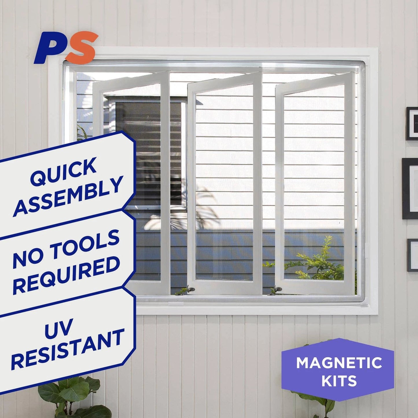 Permastik Magnetic Insect Screen Kit 1.2m x 1m UV-Resistant Fibreglass Mesh