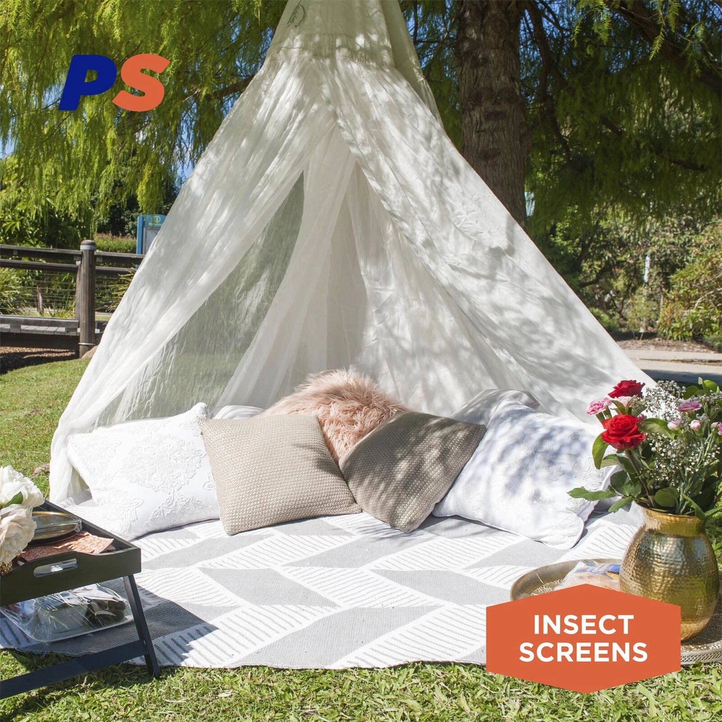 Permastik Large Mosquito Bed Net Kit, Fits King Beds, Polyester Mesh, Easy Install