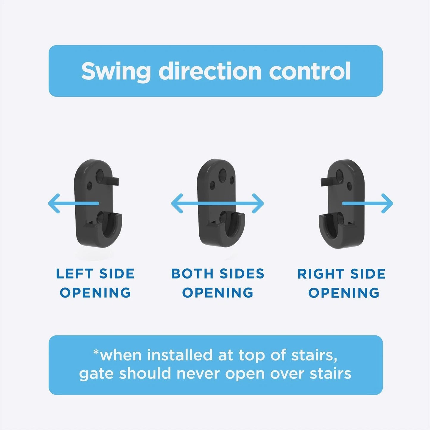 Perma Child Safety Extra Tall & Wide Swing Gate, Black, Adjustable 82-142cm, Steel, Secure Lock
