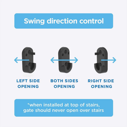 Perma Child Safety Extra Tall & Wide Swing Gate, Black, Adjustable 82-142cm, Steel, Secure Lock