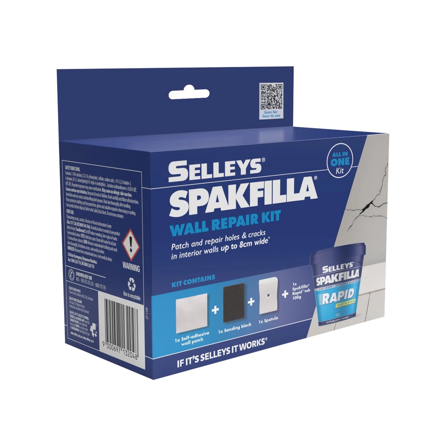 Selleys Spakfilla Wall Repair Kit - Fast-Drying, All-in-One Solution for Interior Walls, Repairs up to 8cm