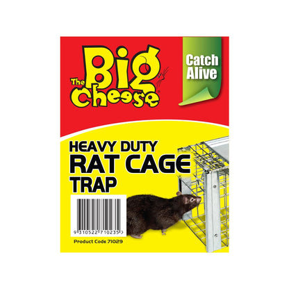 The Big Cheese Rat Cage Trap, Galvanised Steel, Indoor/Outdoor, Easy-Set, Safe Handling