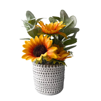 UN-REAL Sunflower Artificial Plant 28cm - Vibrant, Realistic, Low Maintenance Decor