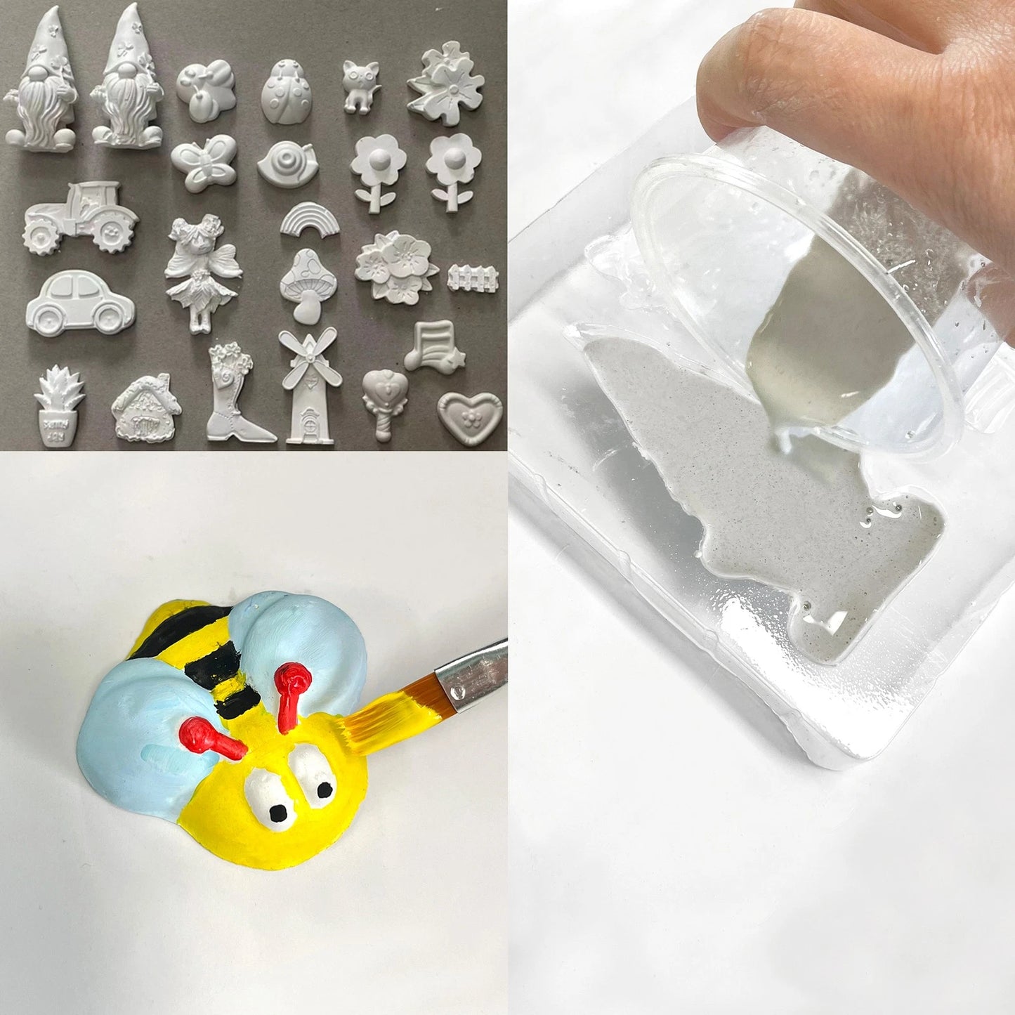 Boyle Crafty Creators Plaster Fridge Magnets Kit - 24 Moulds, Paints, Magnetic Strips